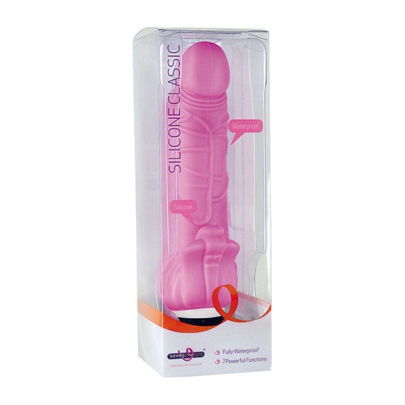 13288 SEVEN CREATIONS SILICONE 100% CLASSIC WITH STIMULATION PINK CM 17 X 3