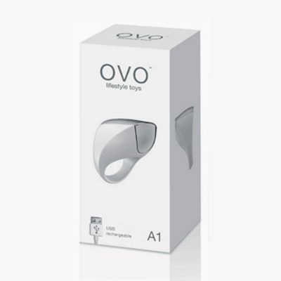 OVO A2 ANELLO RECHARGEABLE RING WHITE/CHROME VIBRANTE RICARICABILE USB