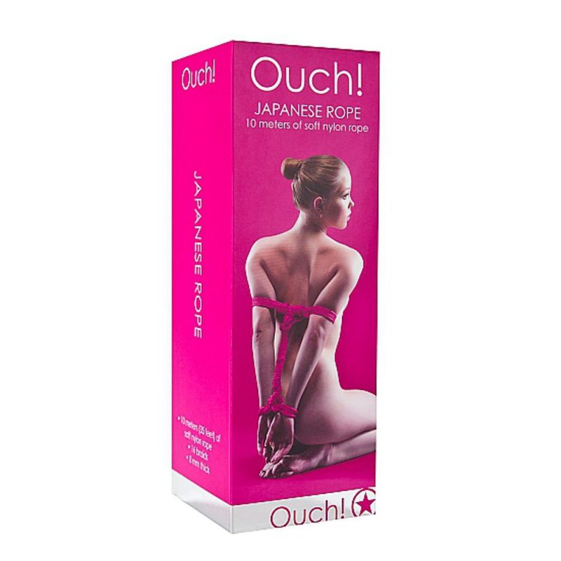 OU031PNK OUCH! CORDA DA BONDAGE INTRECCIATA ROSA A 16 CAPI IN NYLON 10 M