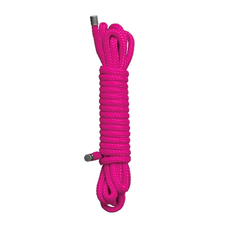 OU031PNK OUCH! CORDA DA BONDAGE INTRECCIATA ROSA A 16 CAPI IN NYLON 10 M