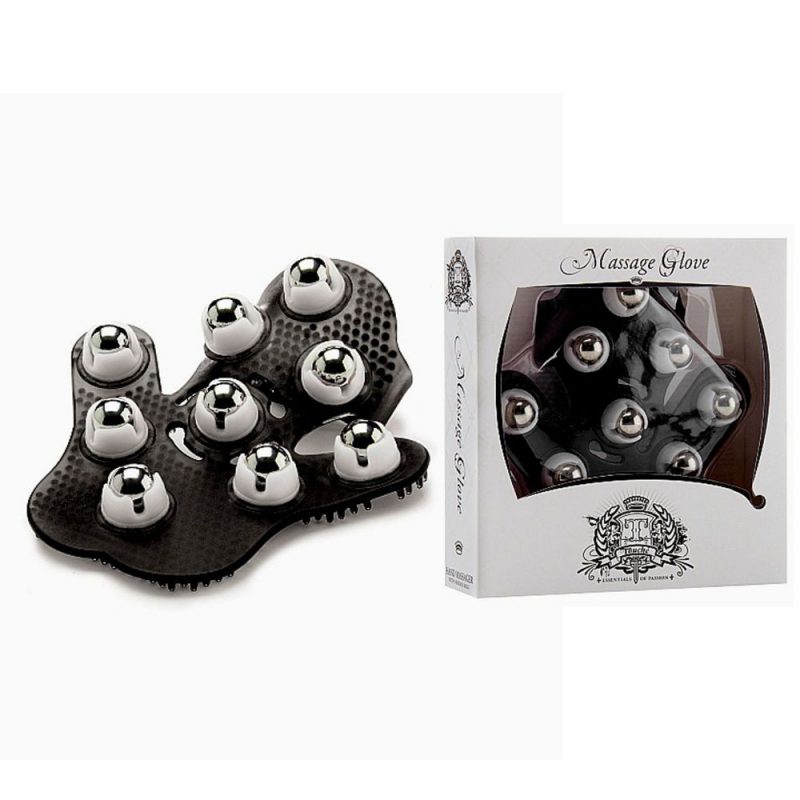 TOU072BLK MASSAGE GLOVE - BLACK GUANTO DA MASSAGGIO CON RULLI COLORE NERO