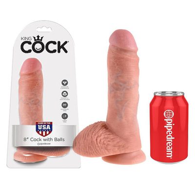 PD5507-21 8 INCH COCK - WITH BALLS - SKIN