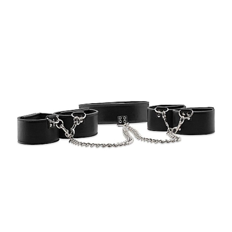 OU191BLK OUCH! REVERSIBLE COLLAR / WRIST / ANKLE CUFFS – BLACK
