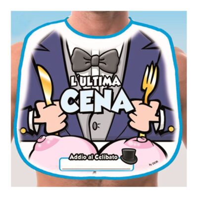 il bavaglione sexy dell'ultima cena con le tette per addio al celibato