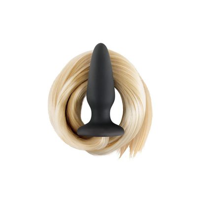 280416 FILLY TAILS PALOMINO PLUG ANALE IN SILICONE NERO CON CODA DI CAVALLO