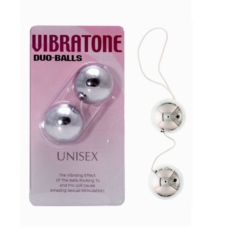 50483 VIBRATONE DUO BALLS SILVER BLISTERCARD PALLINE VAGINALI IN ACRILICO ARGENTO