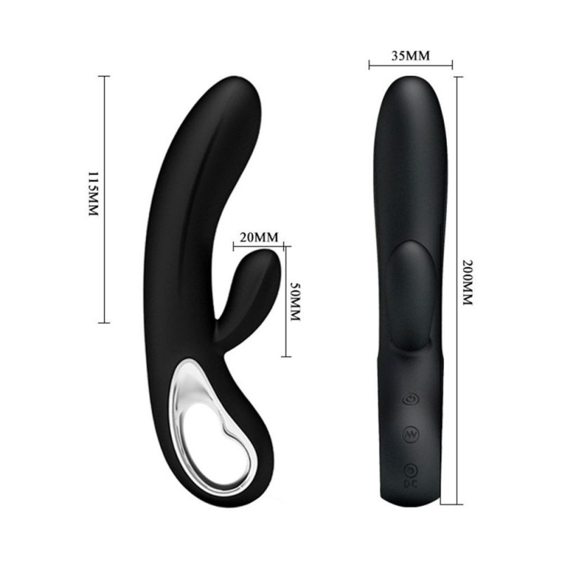 6021 PRETTY LOVE CONRAD ELMER BLACK VIBRATORE DI DESIGN 100% SILICONE COLORE NERO