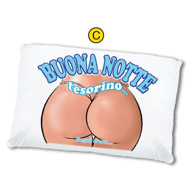 5537C FEDERA CUSCINO CON TETTE E SCRITTA BUONANOTTE TESORINO SOGNI D&rsquo;ORO