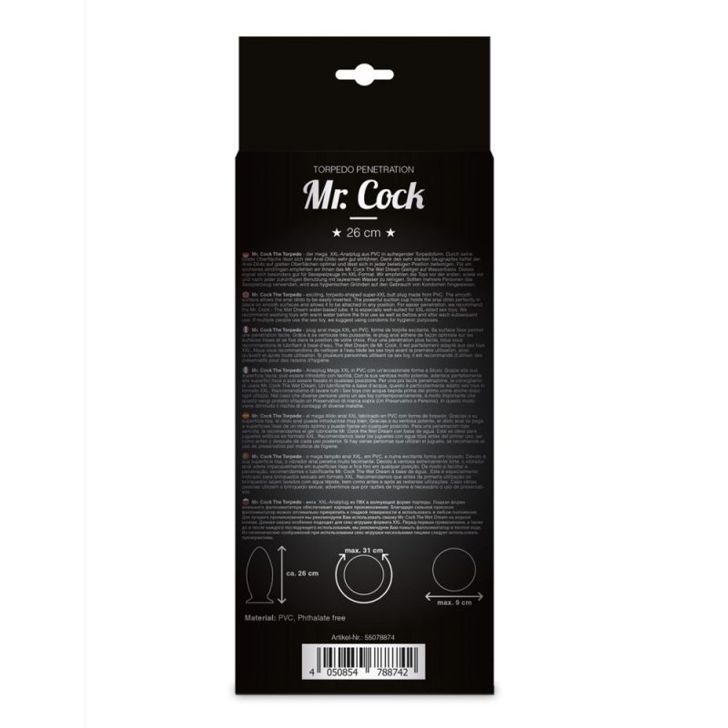 MR.COCK X-TREME LINE TORPEDO PLUG ANALE STIMOLATORE NERO LUNGHEZZA CIRCA 26 CM DIAMETRO CIRCA 9 CM