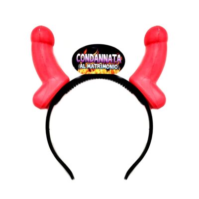 Cerchietto diavoletto con piselli rossi luminosi per festa di addio al nubilato