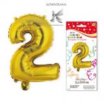 3419-3G NUMERI GONFIABILI IN FOIL NUMERO TRE ORO