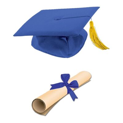 Cappello blu laurea laureato laureata con pergamena personalizzabile
