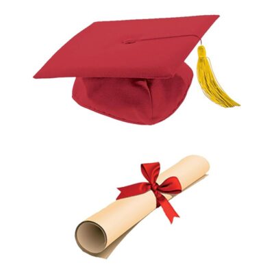 Cappello rosso laurea laureato laureata con pergamena personalizzabile