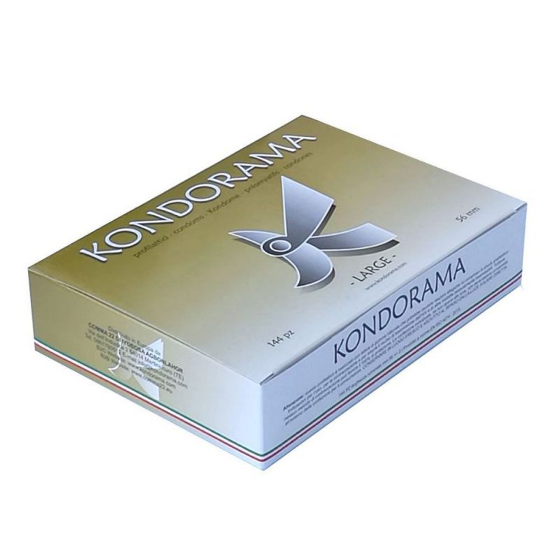 KONDORAMA LARGE PROFILATTICI PRESERVATIVI TRASPARENTI NON AROMATIZZATI 144 PZ DIAMETRO 56 MM