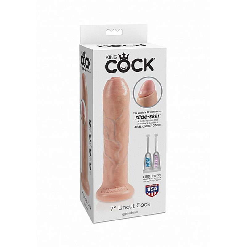 PD5561-21 PIPEDREAM KING COCK 7" UNCUT &ndash; FLESH FALLO REALISTICO NON CIRCONCISO 7"