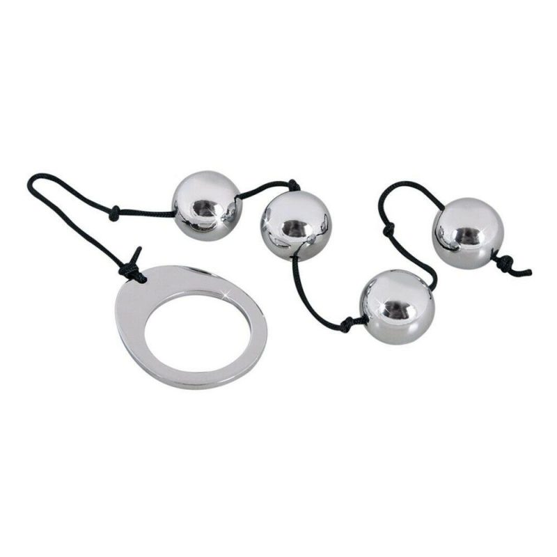D-225042 PALLINE DI METALLO ANALI VAGINALI 4 PZ CON FILO