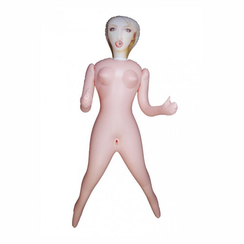 BRUKSELA LOVE DOLL BAMBOLA GONFIABILE BIANCA BIONDA EUROPEA GRANDEZZA REALE 3 FORI