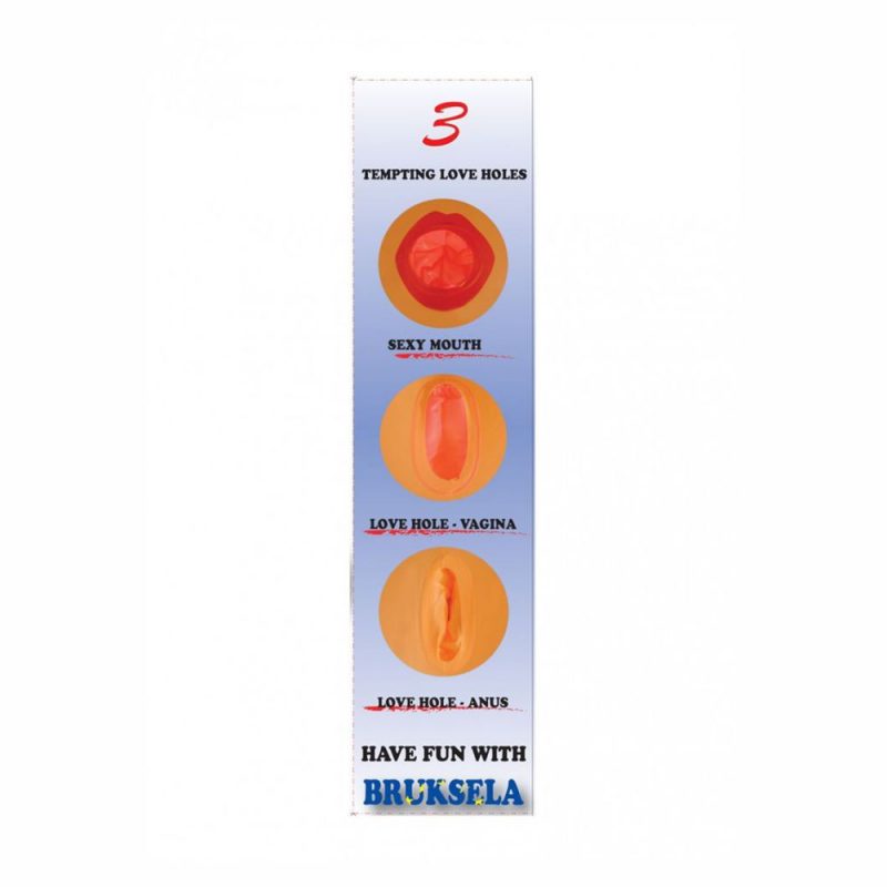 BRUKSELA LOVE DOLL BAMBOLA GONFIABILE BIANCA BIONDA EUROPEA GRANDEZZA REALE 3 FORI