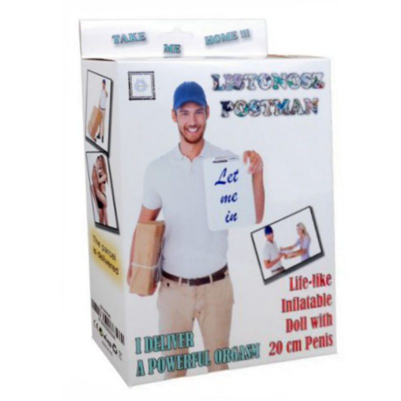 POSTMAN LOVE DOLL BAMBOLO GONFIABILE MASCHIO UOMO BIANCO POSTINO SUPERDOTATO 20 CM