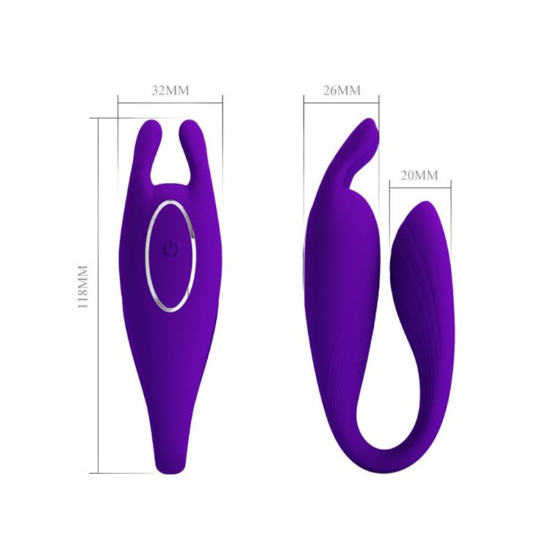 PRETTY LOVE BILL VIBRATORE GIOCO DI COPPIA WIRELESS 12 FUNZIONI IN SILICONE