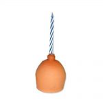 PORTACANDELA TETTA CON CANDELINA AUGURI DI BUON COMPLEANNO HAPPY BIRTHDAY