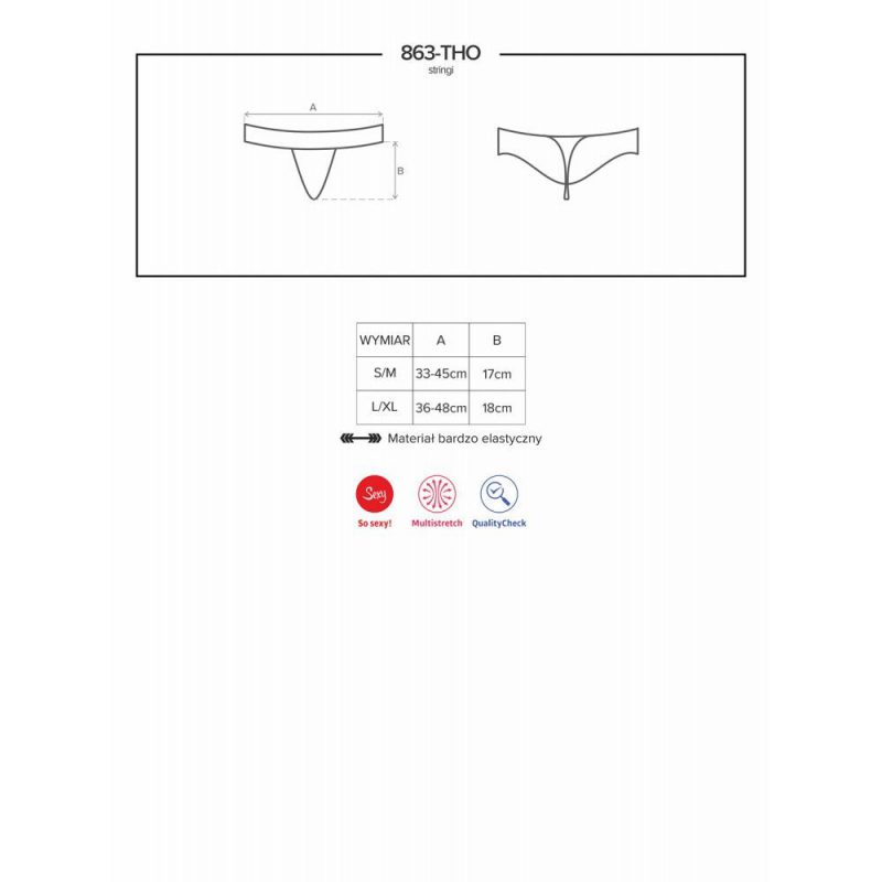 OBSESSIVE THONG S/M 863-THO-3 MUTANDINA LINGERIE SEXY ROSSO