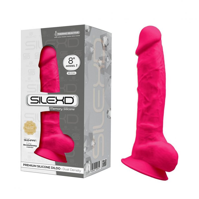SilexD MODEL 1 - 8" PINK 220819 FALLO REALISTICO PENE ARTIFICIALE IN SILICONE MEMORY TERMOREATTIVO CM 20