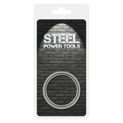 STEEL POWER TOOLS COCKRING COCK RING RIBBED 50 MM ANELLO FALLICO IN ACCIAIO INOSSIDABILE DIAMETRO 5 CM