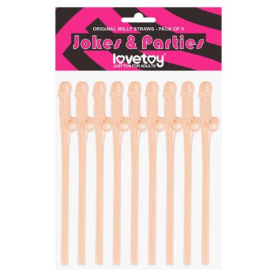 LOVETOY WILLY STRAWS PACK OF 9 CANNUCCE CON PISELLI SEXY PARTY ADDIO AL NUBILATO GADGET SCHERZO PER ADULTI