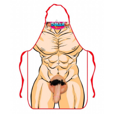 GREMBIULE UOMO SEXY CON PENE 3D IN GOMMA ARTICOLO SCHERZOSO ADDIO AL NUBILATO