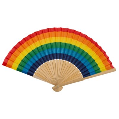 Ventaglio in bambù 21 cm Orgoglio Gay Pride arcobaleno multicolore LGBTQ+