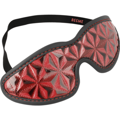 BEGME Mascherina fetish in morbido neoprene colore rosso e nero