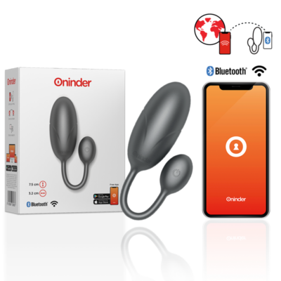 ONINDER ovetto vibrante TOKYO nero con app gratuita 7,5 X 3,2 cm